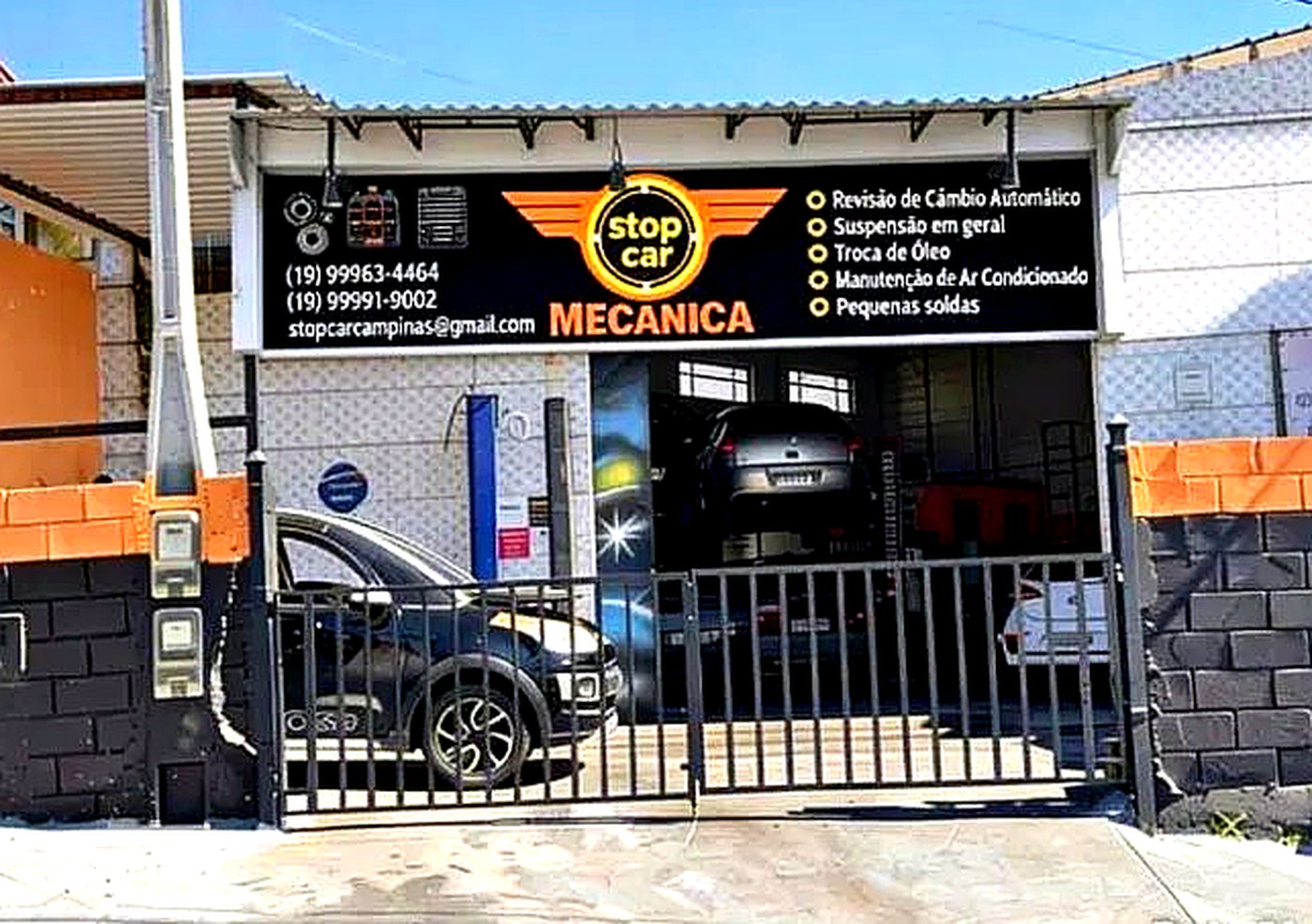Fachada da Stop Car Mecânica, oficina em Campinas